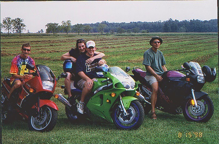 Trey and friends with motorcycles